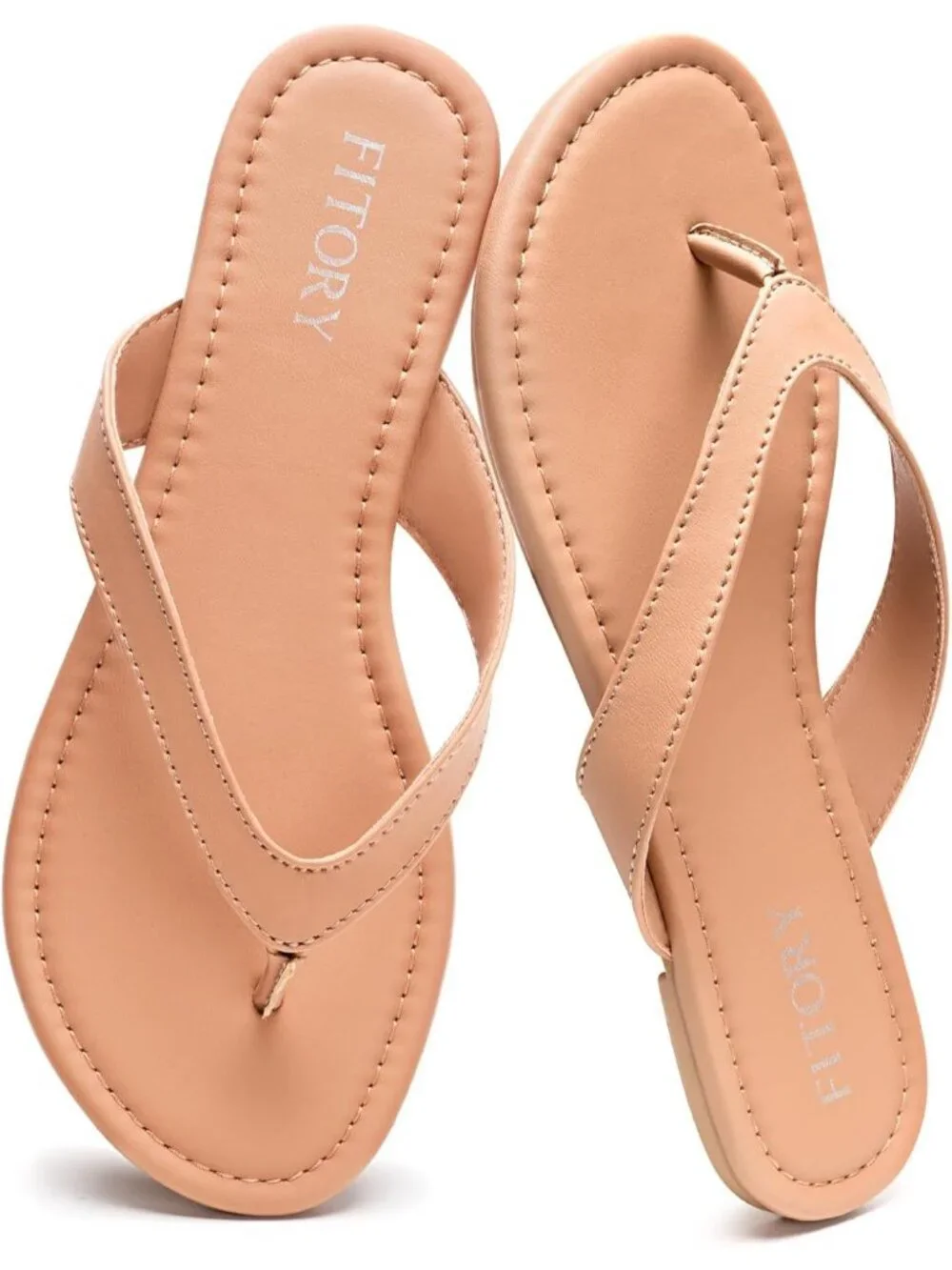 Women's Nude Casual Flip Flops Comfortable Thong Walking Slide Summer Beach
